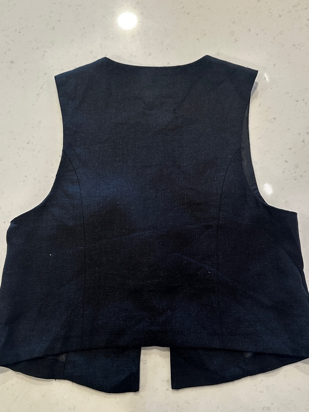 NWOT Zara Black Linen Tie-Front Vest XS - Picture 3 of 4
